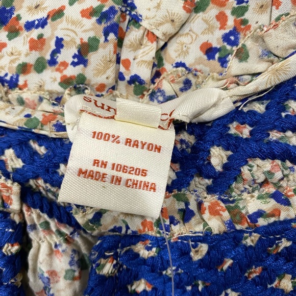 SUNDANCE: Embroidered Neckline Floral Blouse - Picture 4 of 7